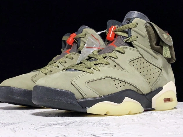 Rep CN1084-200 Travis Medium Scott x Air 6 Olive Jordan 0720